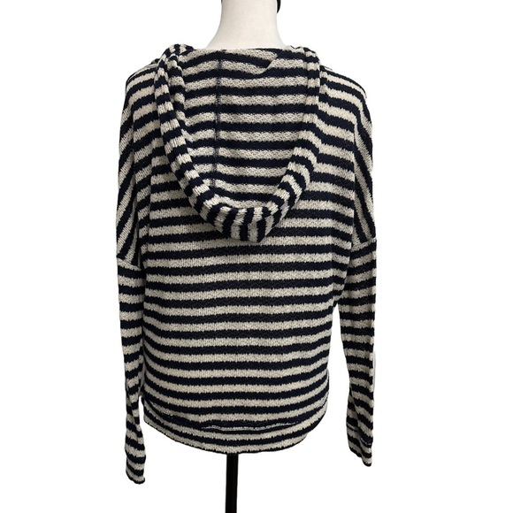 Abercrombie and Fitch Sweater Hoodie. Blue and cream white striped. XS - Picture 2 of 5